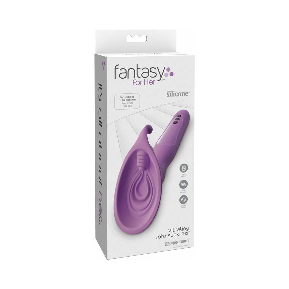 Fantasy For Her Vibrating Roto Suck-Her Silicone Vulva Pump Purple - Fantasies Boutique