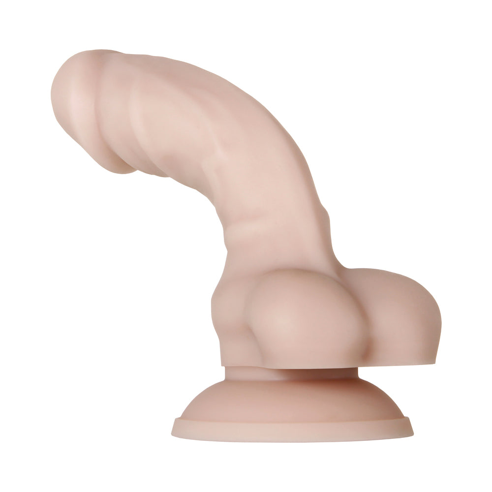 Evolved Real Supple Poseable 6 in. Realistic Silicone Dildo With Balls Beige - Fantasies Boutique