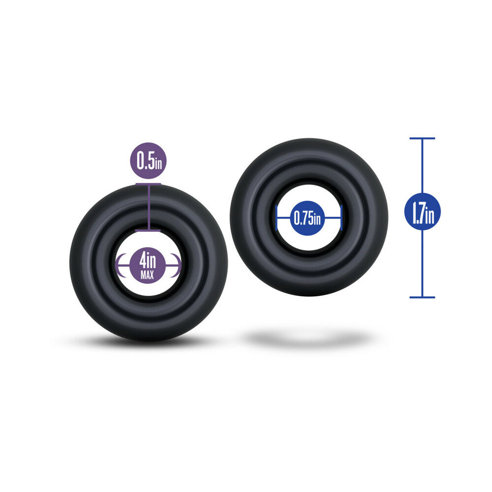 Blush Stay Hard Donut Rings Oversized Cockring 2-Pack Black - Fantasies Boutique