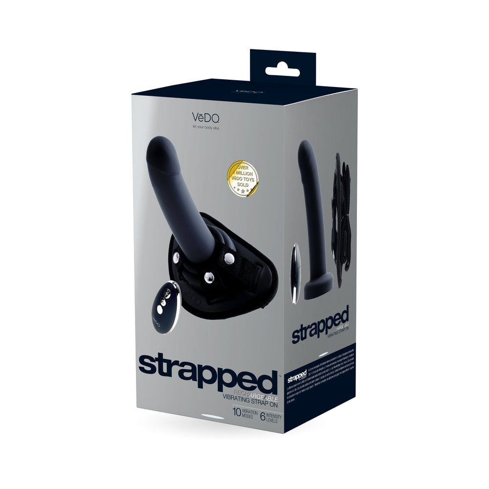 Vedo Strapped Rechargeable Strap-On Just Black - Fantasies Boutique