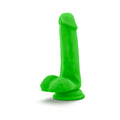 Neo 6 in. Dual Density Dildo with Balls Neon Green - Fantasies Boutique