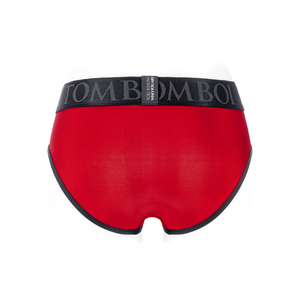 SpareParts Tomboi Cover Brief Style Underwear Harness Nylon Red/Black 4XL