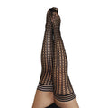 Kixies Mimi Herringbone Fishnet Black Size D - Fantasies Boutique