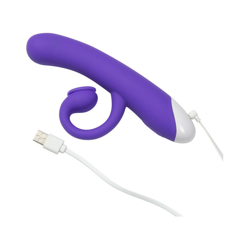 Hop Oh Bunny Rechargeable Silicone Air Pulse Dual Stimulation Vibrator Midnight - Fantasies Boutique