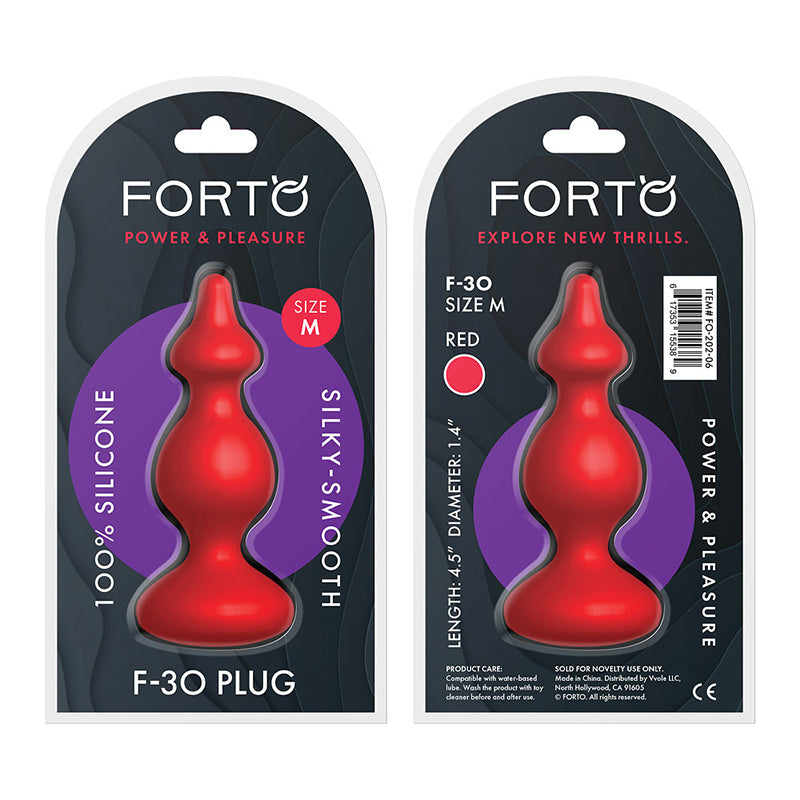 Forto F-30 Pointer Silicone Anal Plug Medium Red - Fantasies Boutique