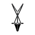 Male Power Fetish Warrior Criss-Cross Body Harness Black S/M