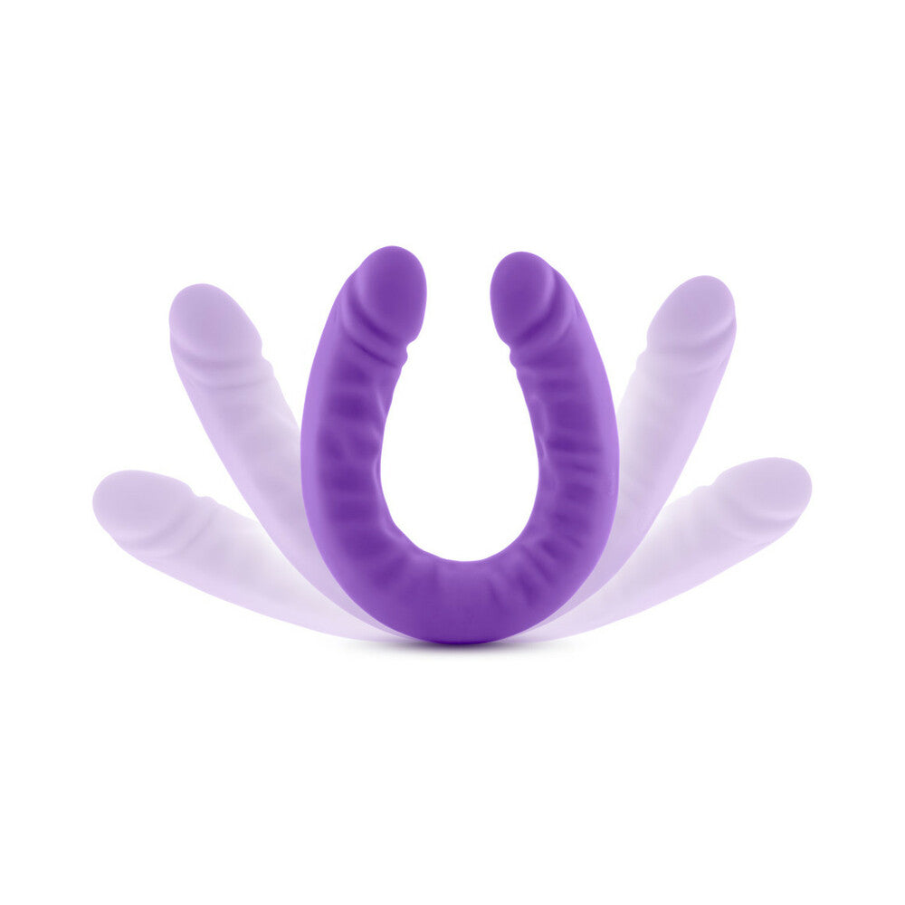 Blush Ruse Realistic 18 in. Silicone Slim Double Dong Dual Ended Dildo Purple - Fantasies Boutique