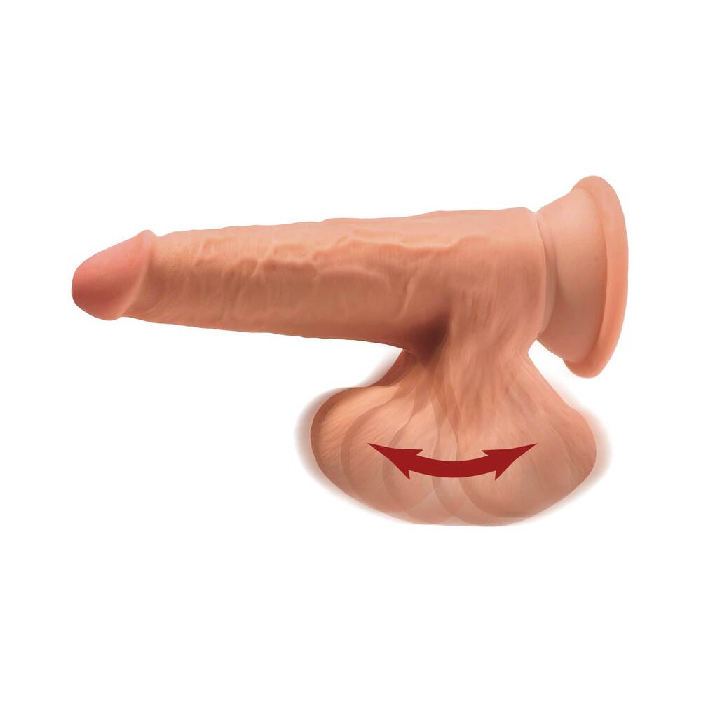 King Cock Plus 7 in. Triple Density Cock With Swinging Balls Dildo Tan - Fantasies Boutique