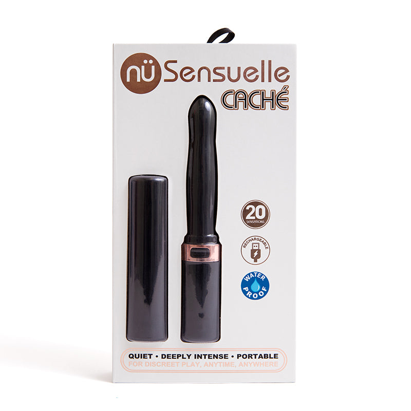 Nu Sensuelle Cache 20-Function Rechargeable Vibe Black/Black - Fantasies Boutique