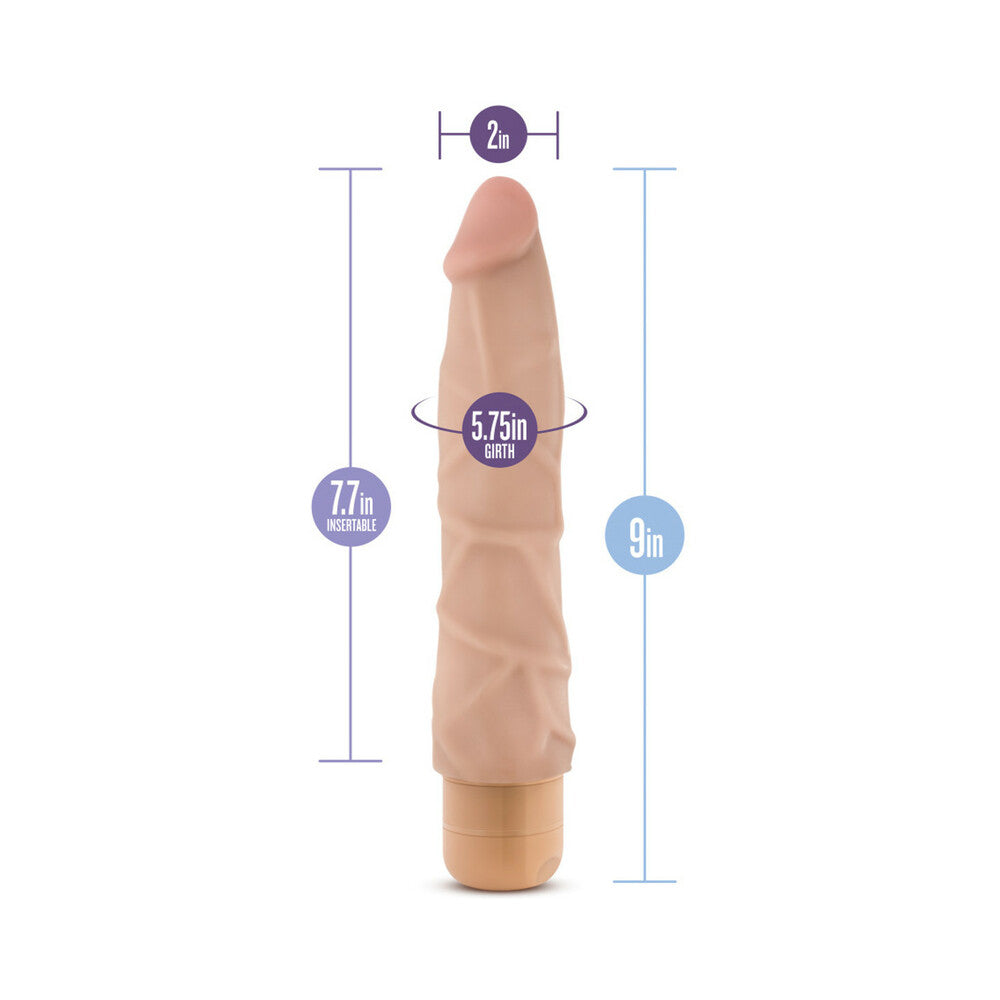 Dr. Skin Vibe 1 Realistic 9 in. Vibrating Dildo Beige - Fantasies Boutique