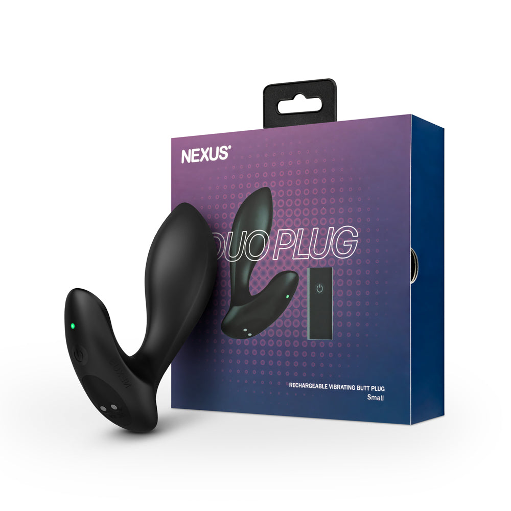 Nexus Duo Plug Rechargeable Remote-Controlled Vibrating Silicone Anal Plug Black - Fantasies Boutique