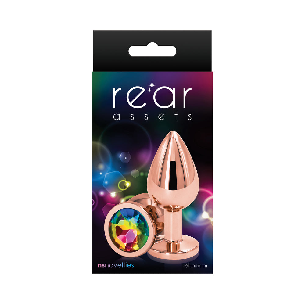 Rear Assets Rose Gold Anal Plug Medium Rainbow - Fantasies Boutique