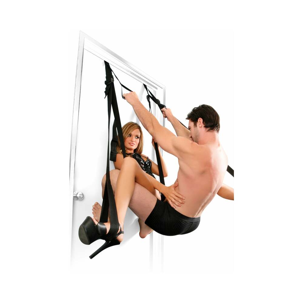 Fetish Fantasy Series Adjustable Deluxe Fantasy Door Swing Black - Fantasies Boutique