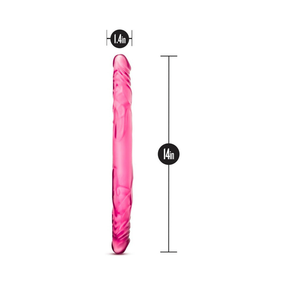 B Yours 14 in. Double Dildo Pink - Fantasies Boutique