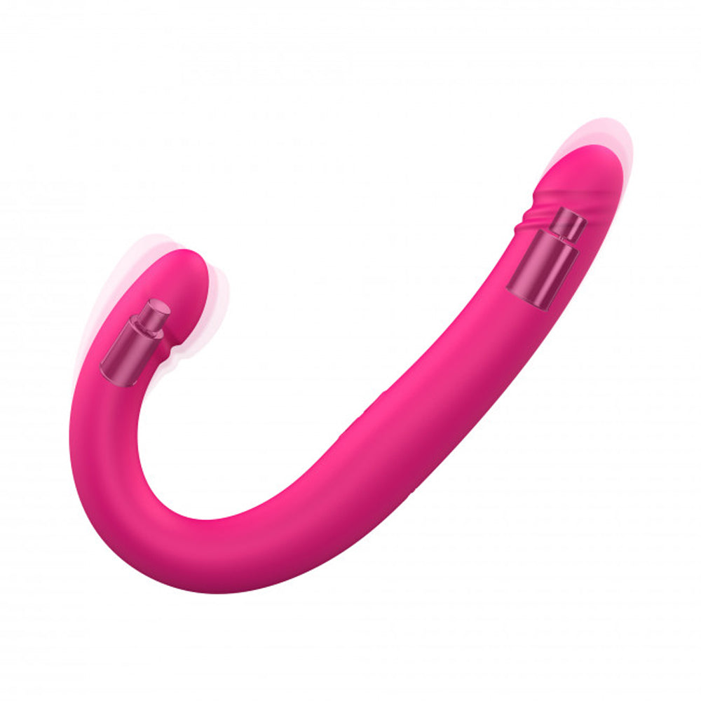 Dorcel Orgasmic Double Do Rechargeable Thrusting & Vibrating Double Dildo Pink - Fantasies Boutique