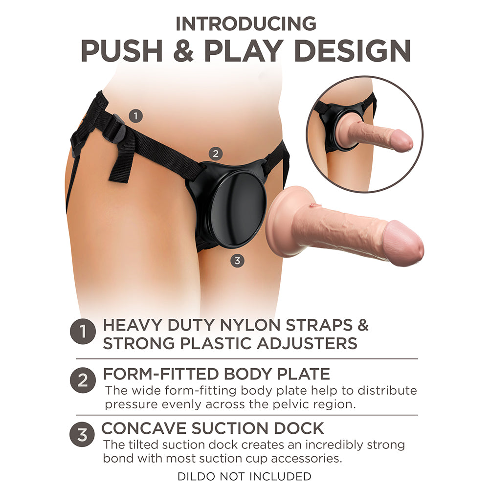 King Cock Elite Beginner's Body Dock Strap-On Harness Black - Fantasies Boutique