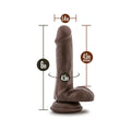 Loverboy Top Gun Tommy Realistic 6 in. Dildo with Balls Brown - Fantasies Boutique