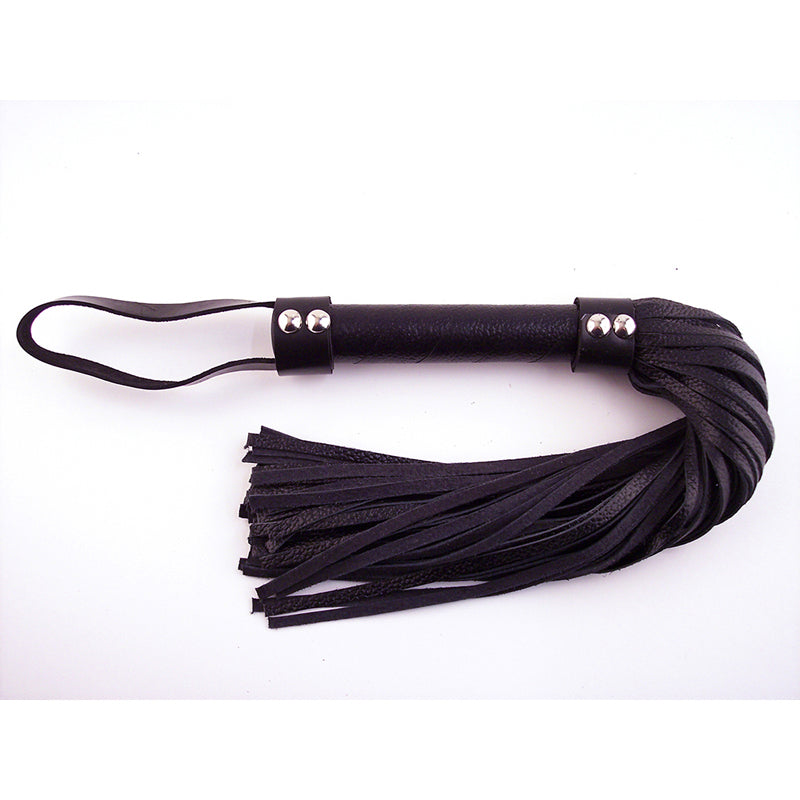 Rouge Flogger, H-Style Leather Black - Fantasies Boutique
