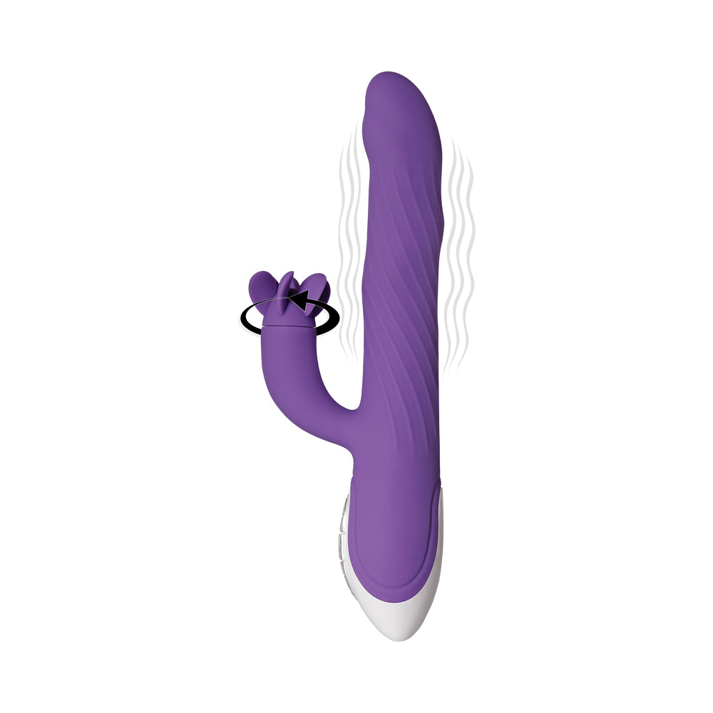 Evolved Tilt-O-Whirl Dual Stimulation Vibrator With Spinning Clit Stimulator Purple - Fantasies Boutique