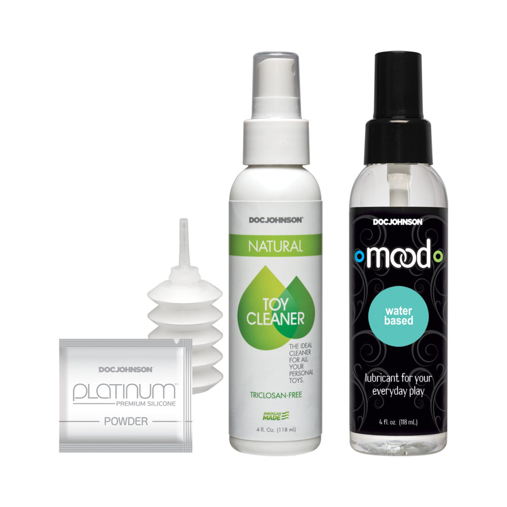 Vac-U-Lock Silicone Pegging Set Black - Fantasies Boutique