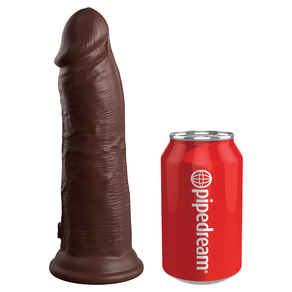 King Cock Elite 8 in. Dual Density Silicone Cock Realistic Dildo With Suction Cup Brown - Fantasies Boutique