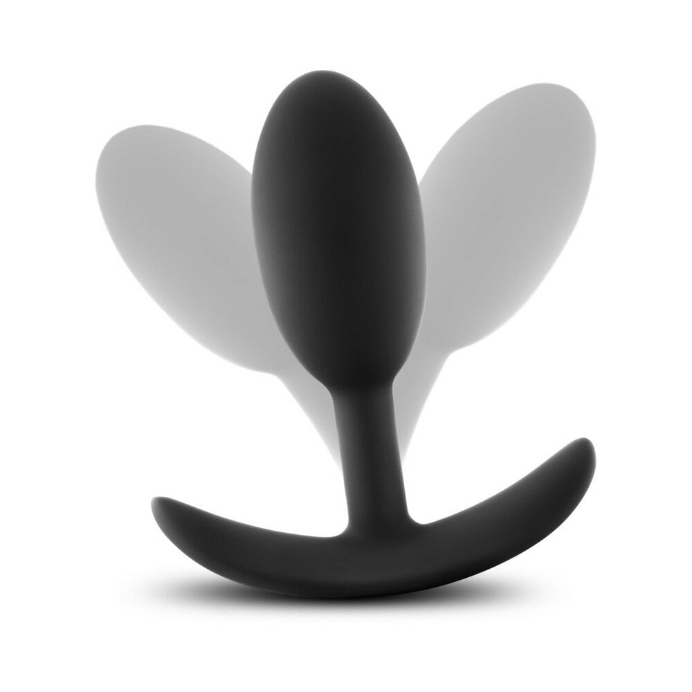 Blush Anal Adventures Platinum Silicone Weighted Vibra Slim Plug Medium Black - Fantasies Boutique