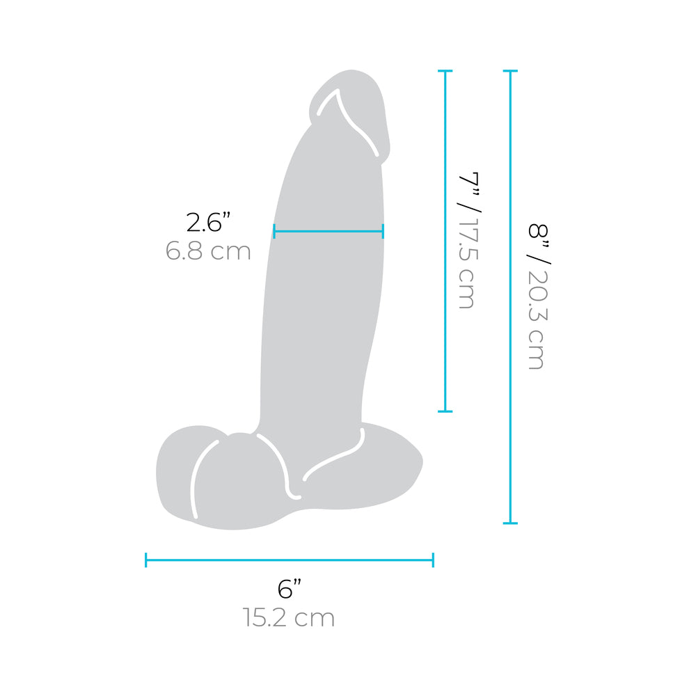 b-Vibe Slipskin Realistic Silicone Dildo 8 in. Girthy Brown