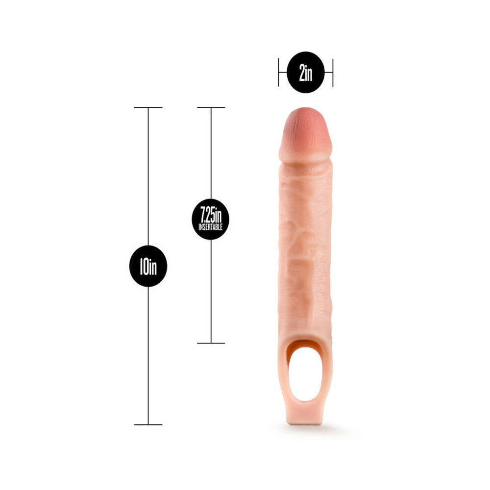 Blush Performance 10 in. Cock Sheath Penis Extender Sling Beige - Fantasies Boutique