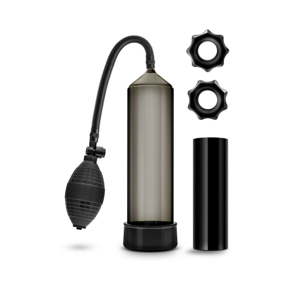 Quickie Kit Thick Cock Pump, Stroker & 2-Piece Cockring Set Black - Fantasies Boutique