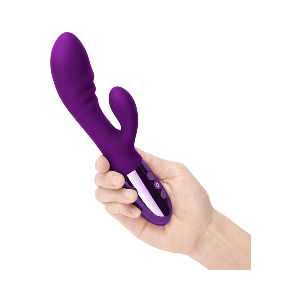 Le Wand Blend Rechargeable Double-Motor Silicone Rabbit Vibrator Dark Cherry - Fantasies Boutique