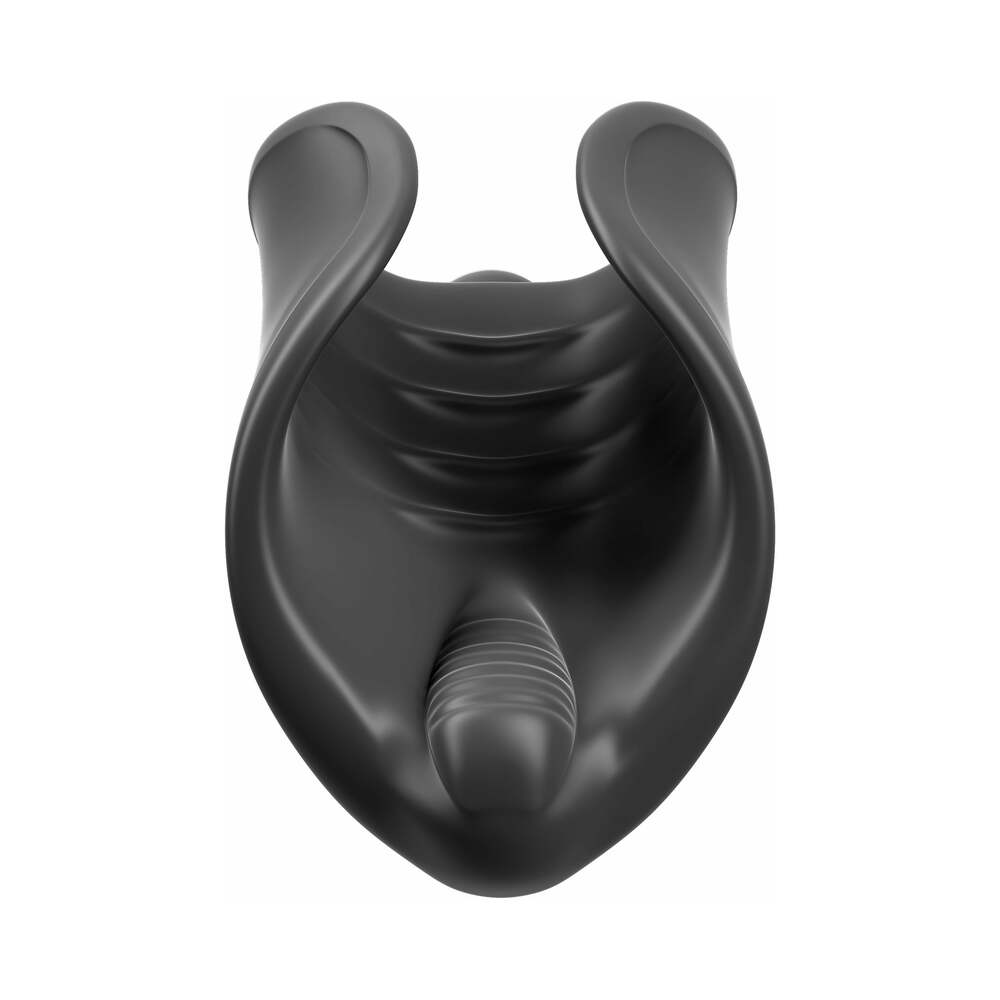 PDX Elite Vibrating Silicone Stimulator Stroker Black - Fantasies Boutique