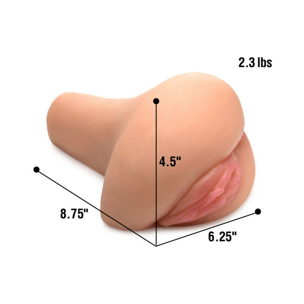 Curve Toys Mistress Juicy Taylor Dual Entry Sidesaddle Masturbator Light - Fantasies Boutique