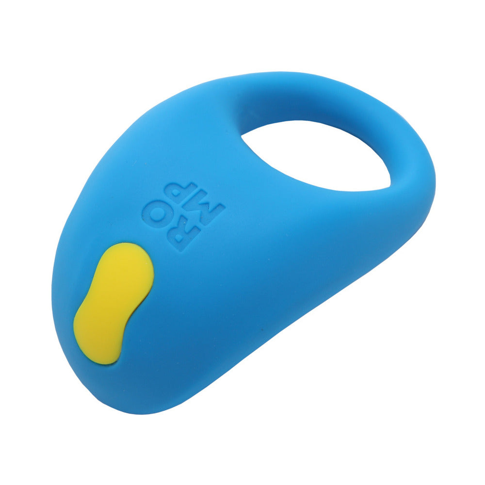 ROMP Juke Rechargeable Silicone Vibrating Penis Ring Light Blue