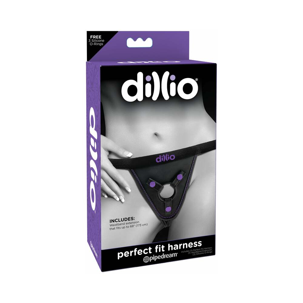 Dillio Adjustable Perfect Fit Harness Black/Purple - Fantasies Boutique
