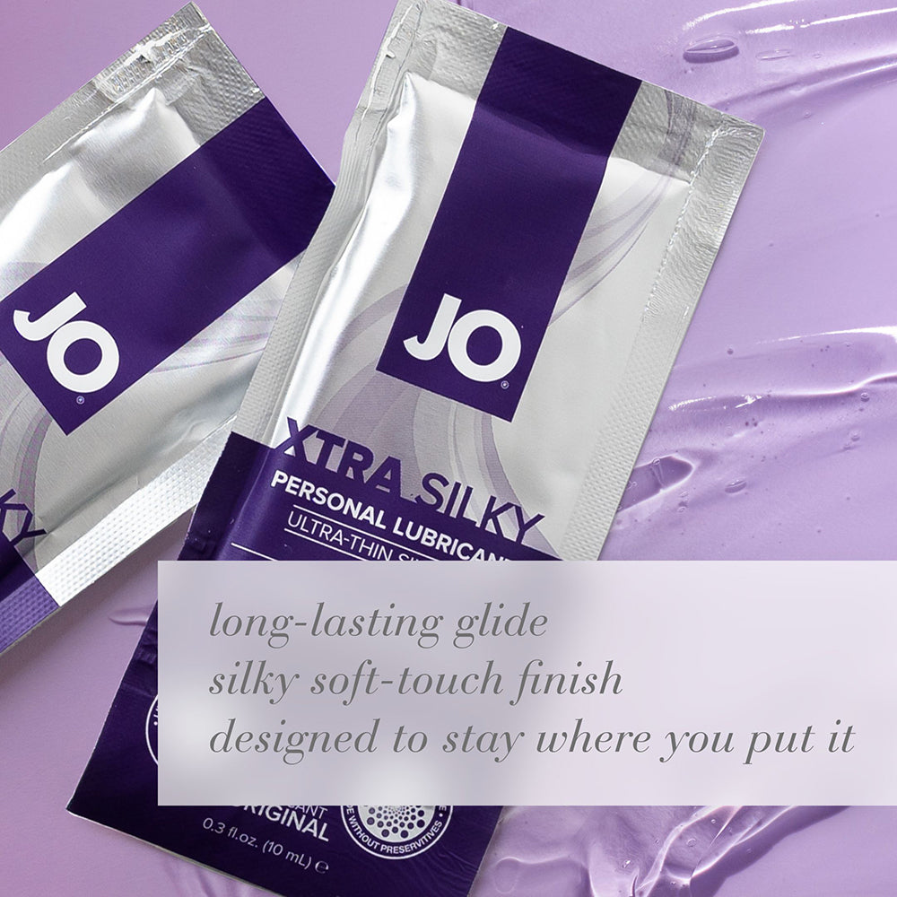 JO Xtra Silky Silicone Lubricant Foils 10mL 12-Pack