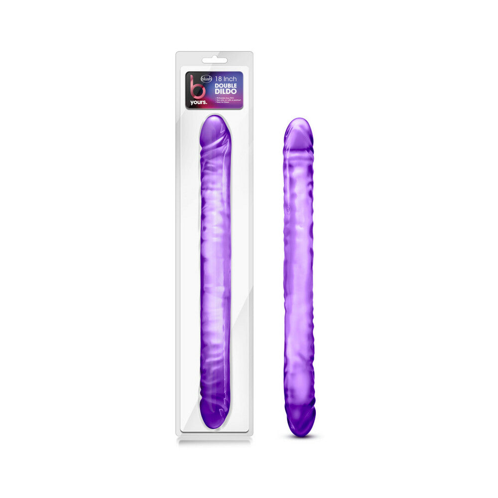 Blush B Yours 18 in. Double Dildo Purple - Fantasies Boutique