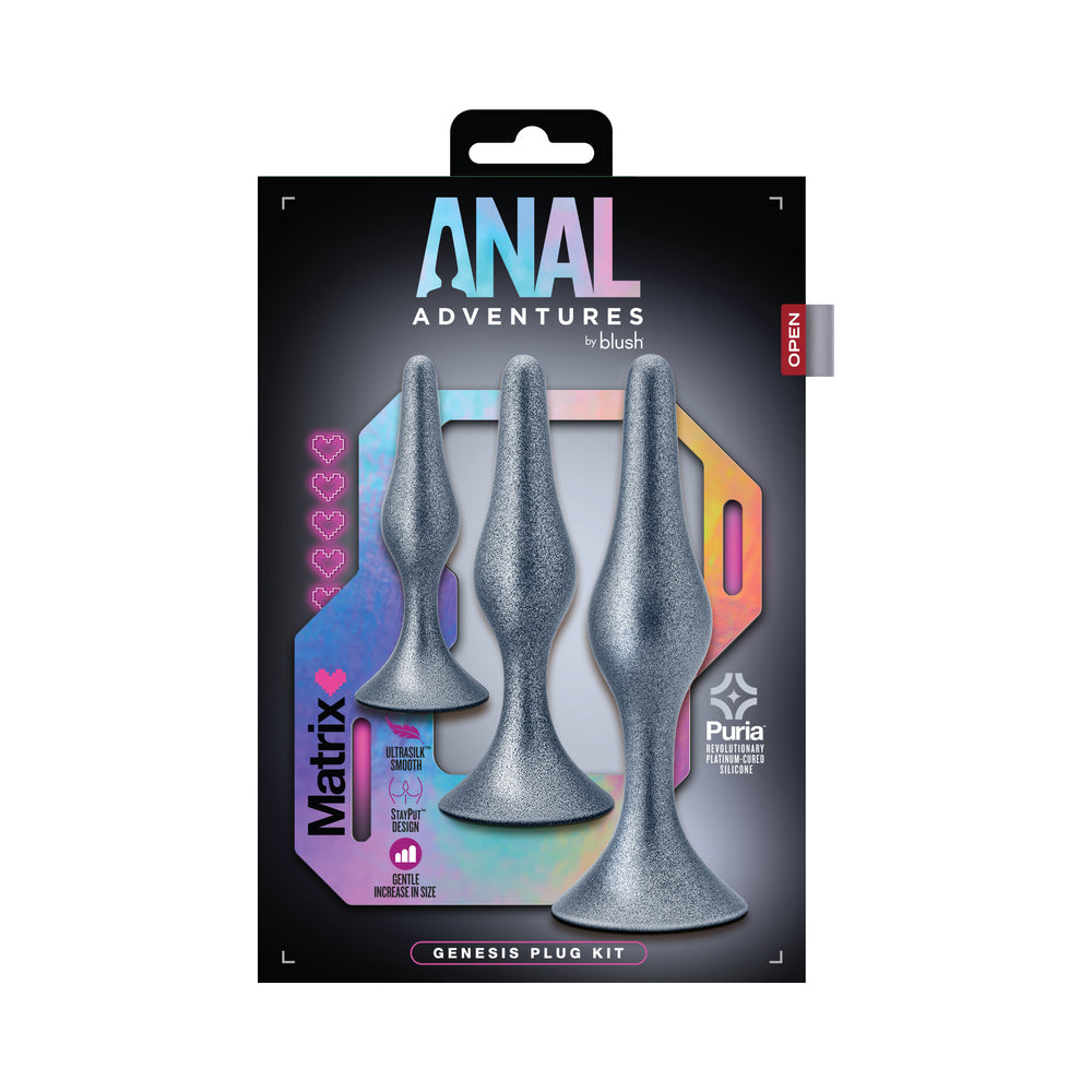 Anal Adventures Matrix Genesis Plug Kit Stellar Silver - Fantasies Boutique