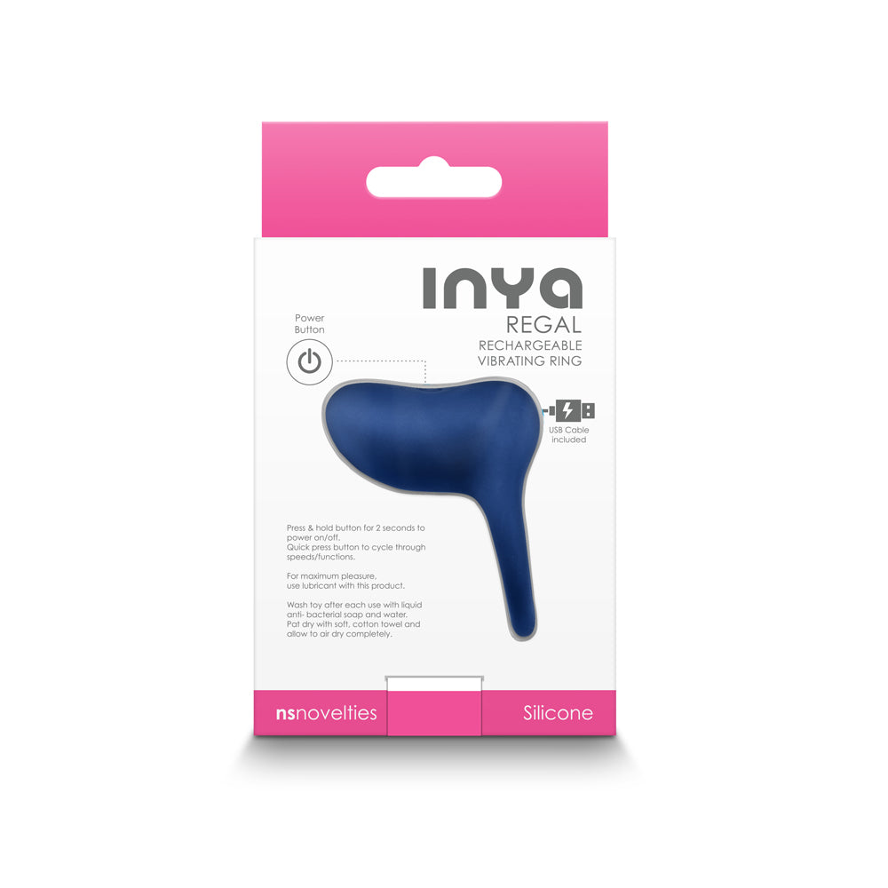INYA Regal Rechargeable Vibrating Ring Blue - Fantasies Boutique