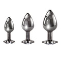 Playboy Pleasure 3 Ways 3-Piece Metal Anal Plug Set Hematite - Fantasies Boutique