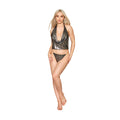 Dreamgirl Liquid Shine Cowl Neck Camisole, G-String & Rhinestone Underwire Bra Set Silver S - Fantasies Boutique