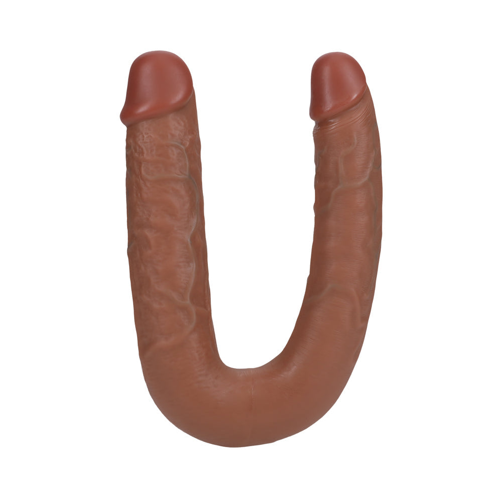 RealRock 9 in. U-Shaped Double Dildo Tan - Fantasies Boutique