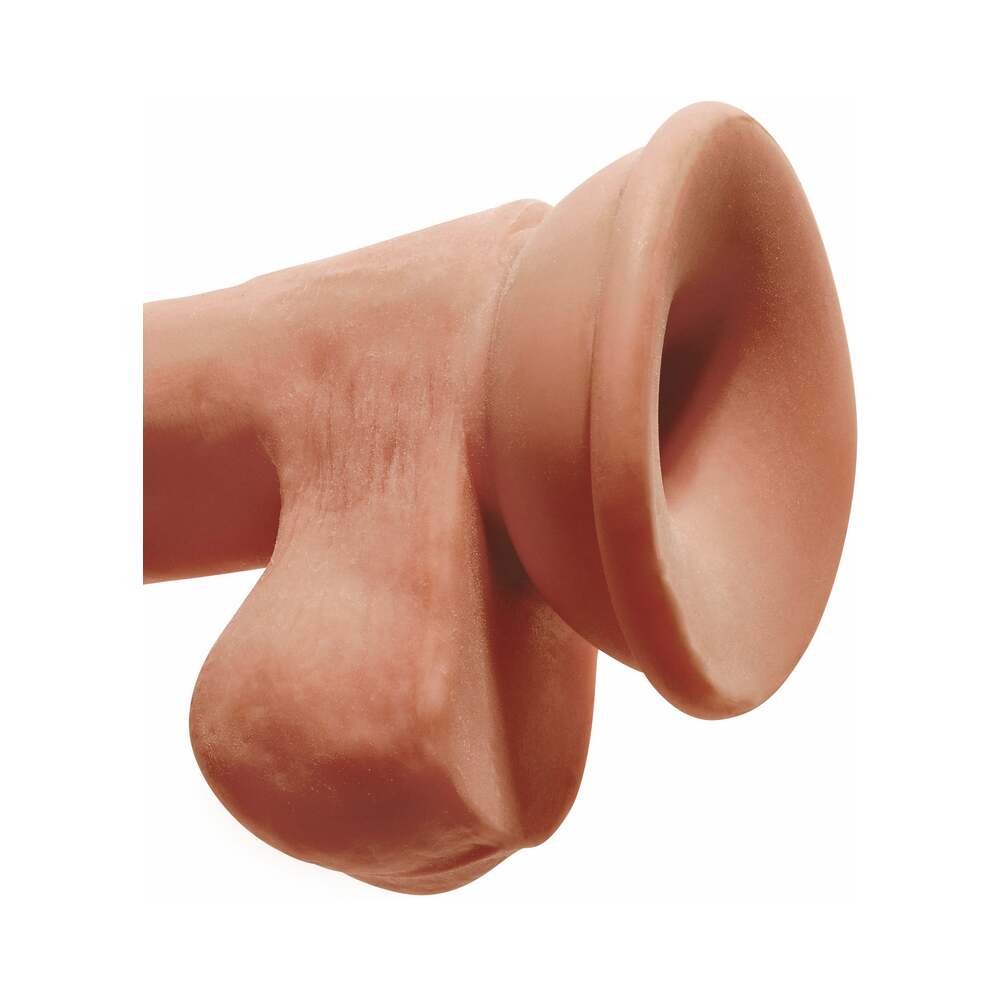 King Cock Plus 6.5 in. Triple Density Cock With Balls Realistic Suction Cup Dildo Tan - Fantasies Boutique