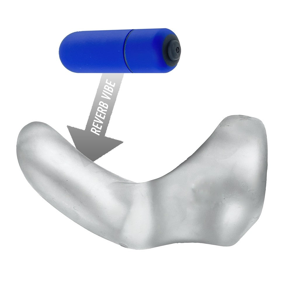 Hunkyjunk Buzzfuck Cock & Ball Sling with Taint Vibrator Clear Ice - Fantasies Boutique