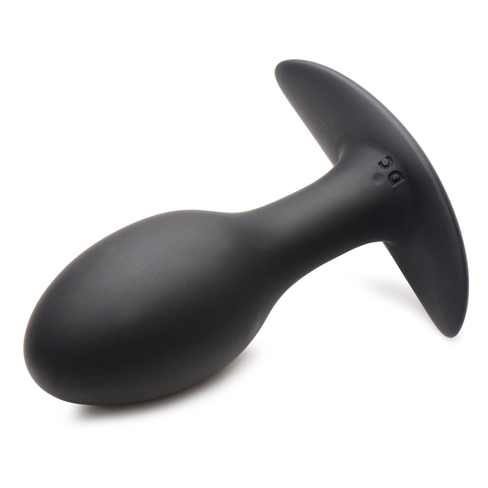 Curve Toys Rooster Rumbler Vibrating Silicone Anal Plug Large Black - Fantasies Boutique