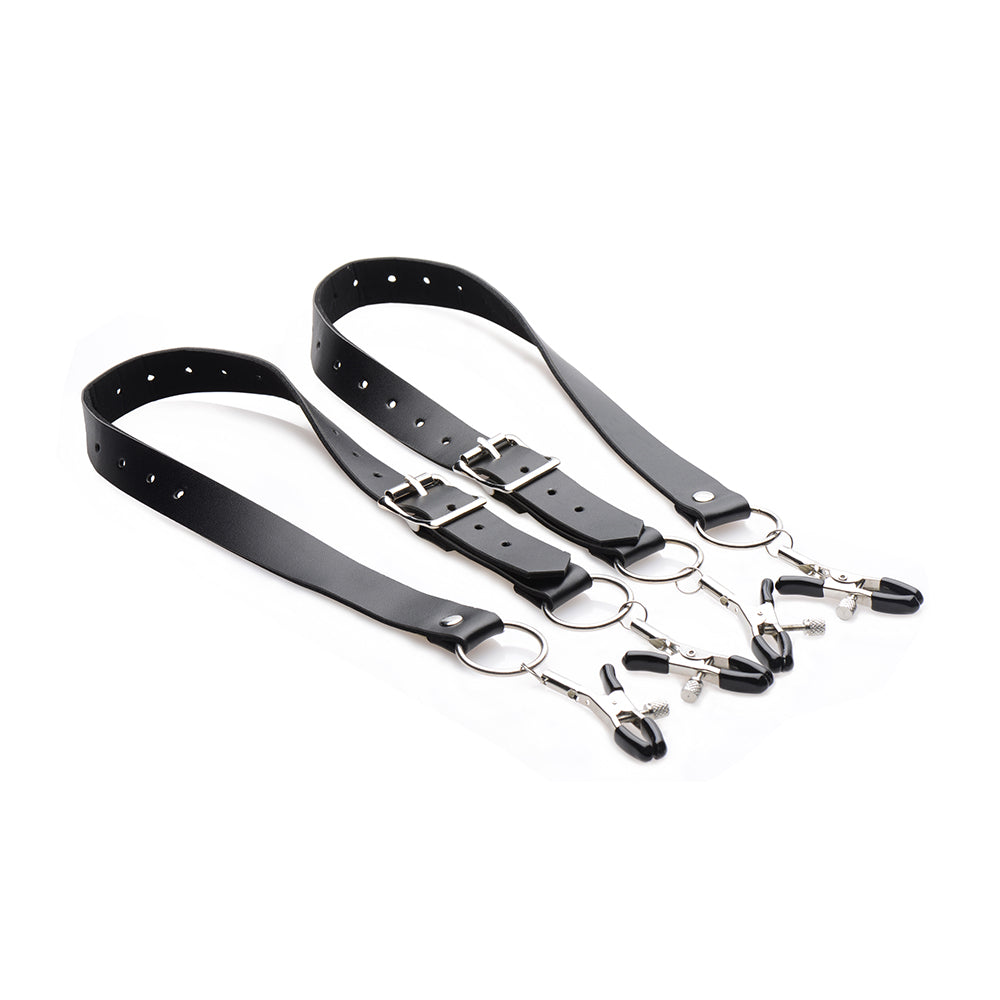 Master Series Spread Labia Spreader Straps With Clamps - Fantasies Boutique