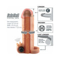 Fantasy X-tensions Vibrating Real Feel 1 in. Extension With Ball Strap Beige - Fantasies Boutique