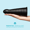 b-Vibe Cone 10 in. Tapered & Ribbed Dildo with Suction Cup