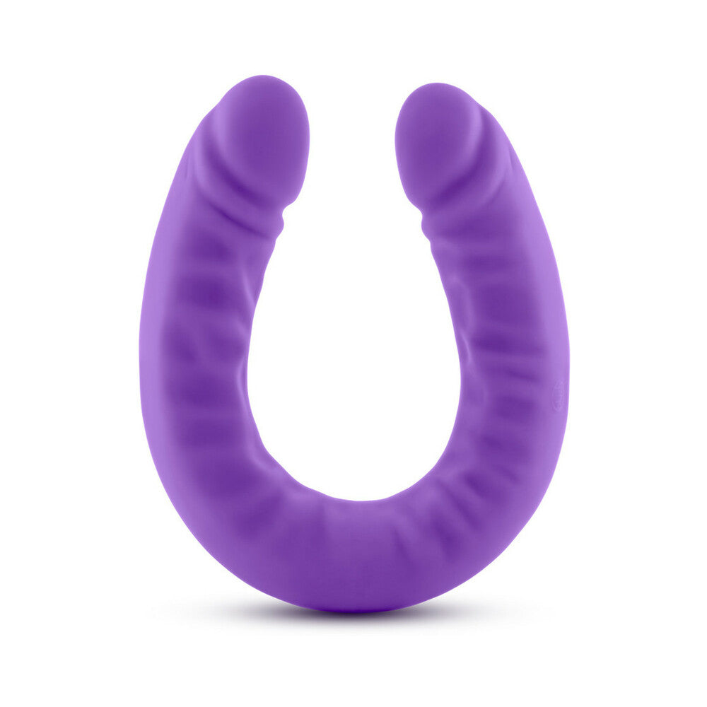 Blush Ruse Realistic 18 in. Silicone Slim Double Dong Dual Ended Dildo Purple - Fantasies Boutique