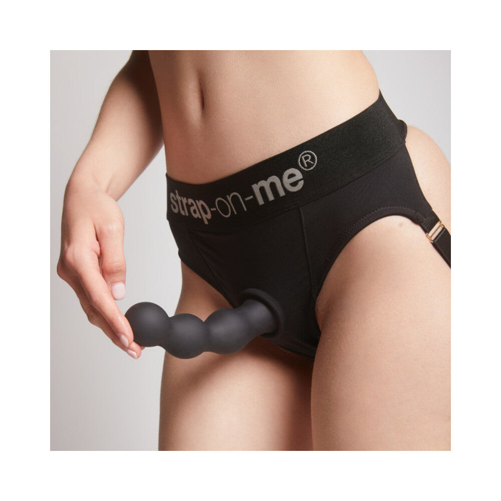 Strap-On-Me Hybrid Collection Silicone Dildo Plug Balls Black XL - Fantasies Boutique