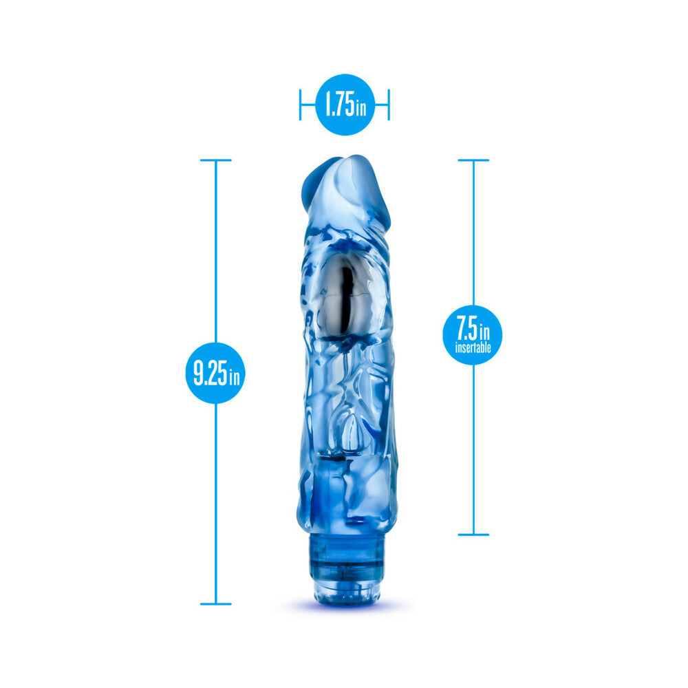 Naturally Yours Wild Ride Realistic 9 in. Vibrating Dildo Blue - Fantasies Boutique